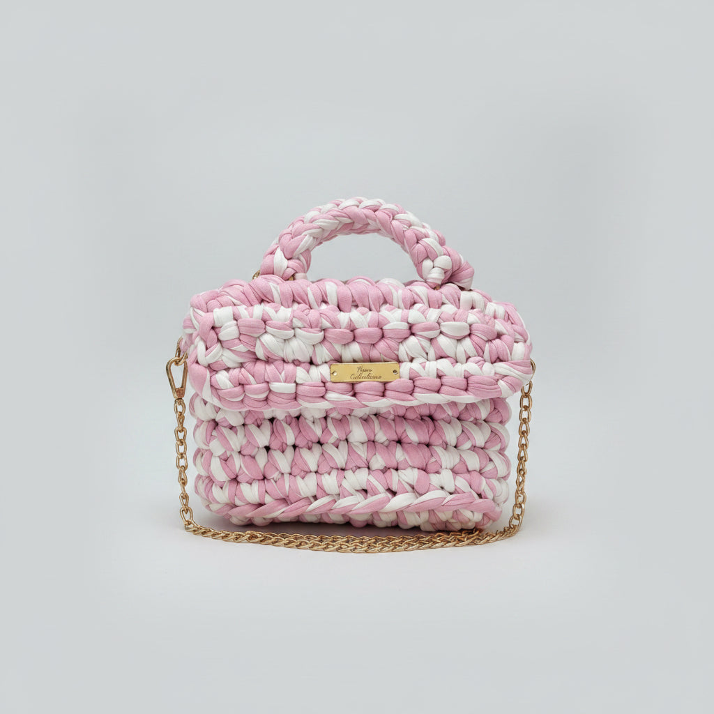 Sac Emilie - Rose et blanc